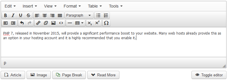 Toolbar in Joomla 3.4