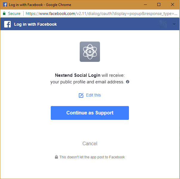 Facebook App Authorize