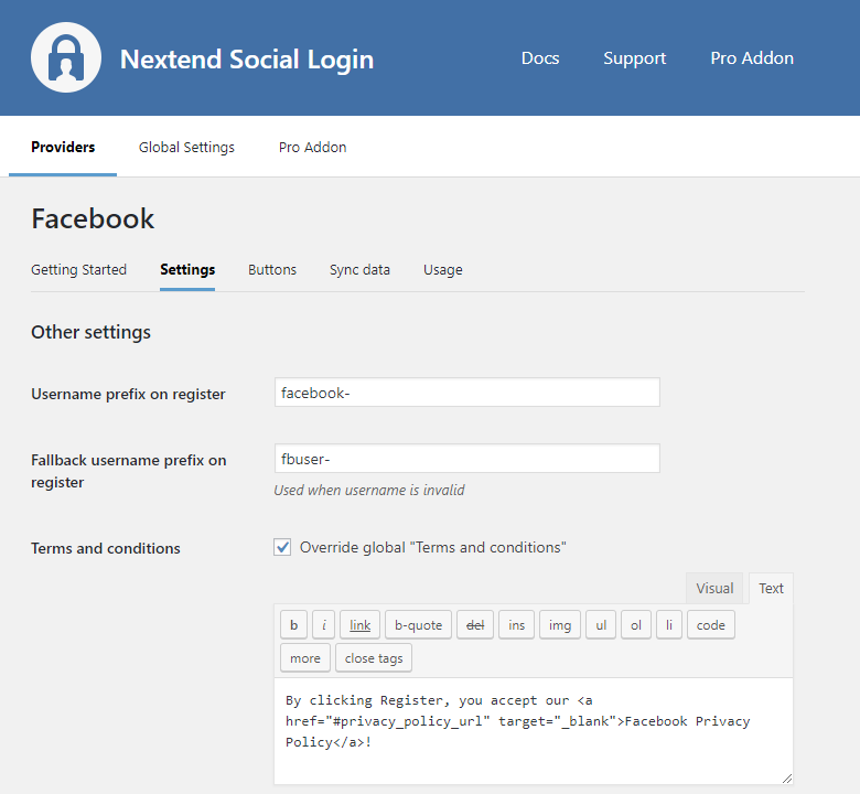 Facebook Login Error - Invalid Scopes: user_link - with standard