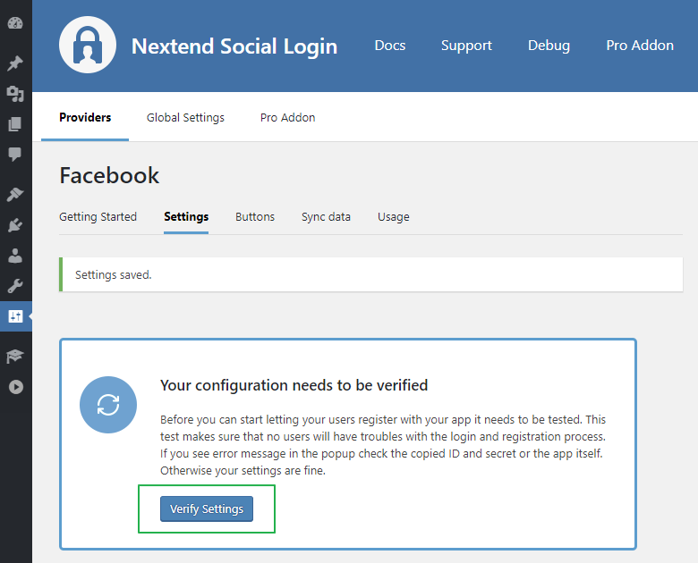 NSL - Facebook Login Verification